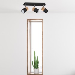 JOKER BLACK/WOOD Ceiling Lamp 3xGU10