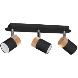 JOKER BLACK/WOOD Ceiling Lamp 3xGU10