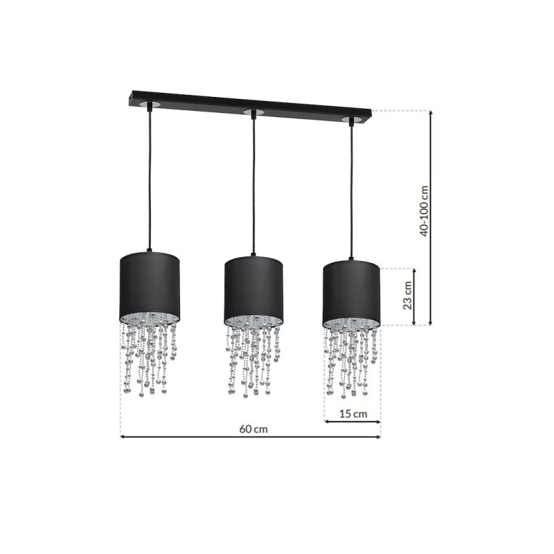 Lampa wisząca ALMERIA BLACK/CHROME 3xE27