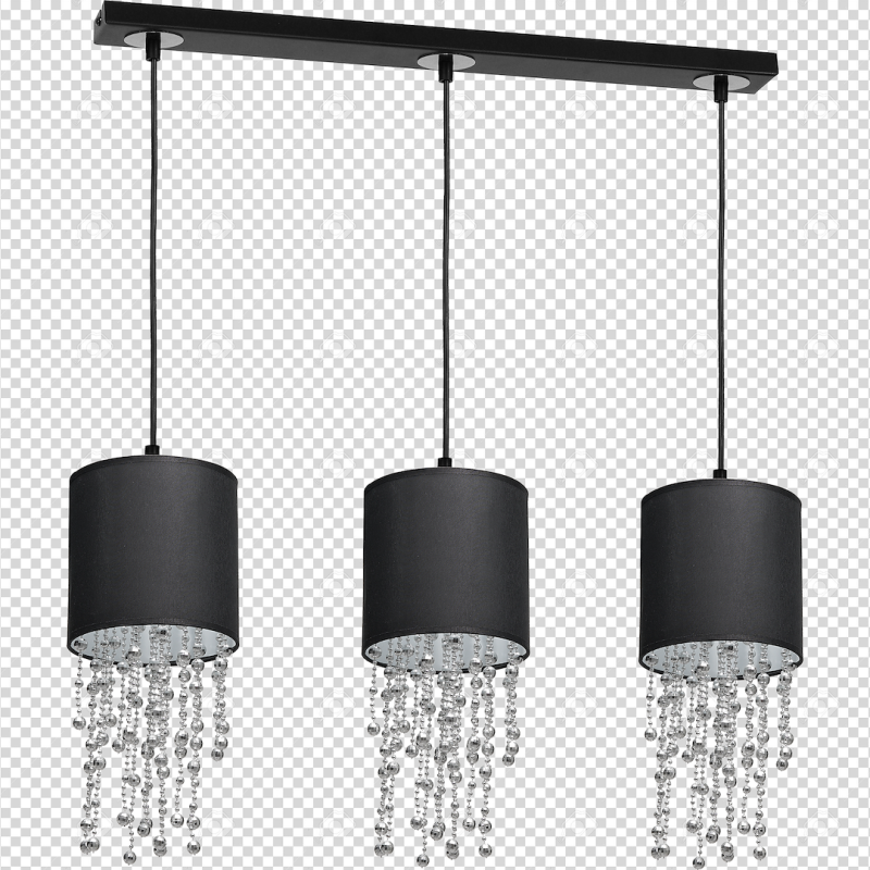 ALMERIA BLACK/CHROME Hanging Lamp 3xE27