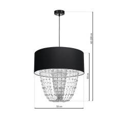 ALMERIA BLACK/CHROME Hanging Lamp 1xE27