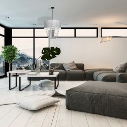 ALMERIA SILVER/BLACK Hanging Lamp 1xE27