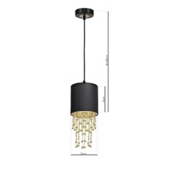 ALMERIA BLACK/GOLD Pendant Lamp 1xE27