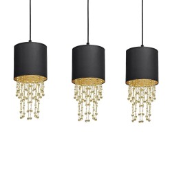 ALMERIA BLACK/GOLD Hanging Lamp 3xE27