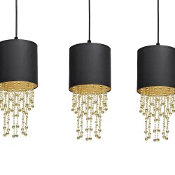 ALMERIA BLACK/GOLD Hanging Lamp 3xE27