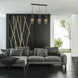 ALMERIA BLACK/GOLD Hanging Lamp 3xE27