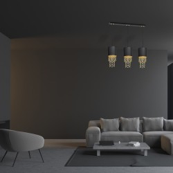ALMERIA BLACK/GOLD Hanging Lamp 3xE27