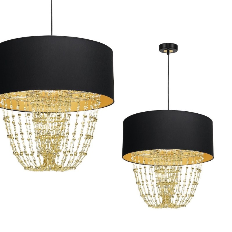Hängeleuchte ALMERIA SCHWARZ/GOLD 1xE27