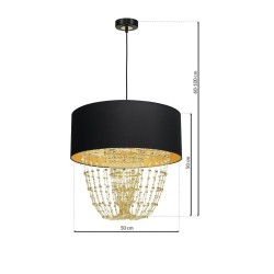 ALMERIA BLACK/GOLD Pendant Lamp 1xE27
