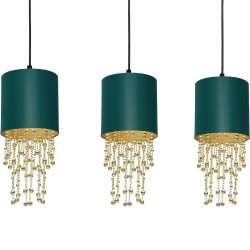 ALMERIA GREEN/GOLD Hanging Lamp 3xE27