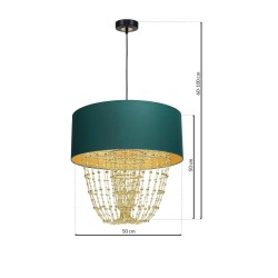 ALMERIA GREEN/GOLD Hanging Lamp 1xE27