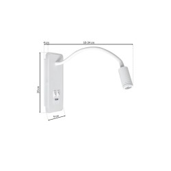 Lampka nocna Base 8W+2W Biały Lampka nocna Base 8W+2W Biały