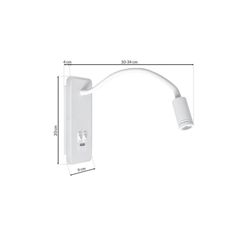 Lampka nocna Base 8W+2W Biały Lampka nocna Base 8W+2W Biały