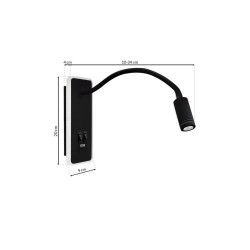 BASE Night Lamp 8W+2W BLACK BASE Night Lamp 8W+2W BLACK