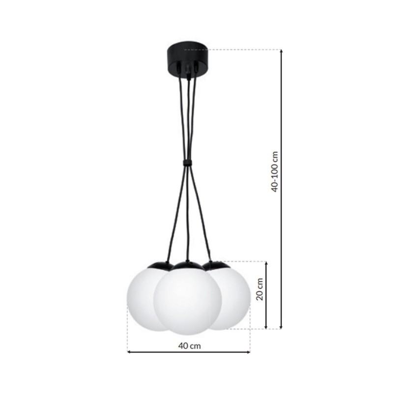 LIMA BLACK Hanging Lamp 3xE14 LIMA BLACK Hanging Lamp 3xE14