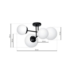 Lámpara de techo LIMA BLACK 4xE14 Lámpara de techo LIMA BLACK 4xE14