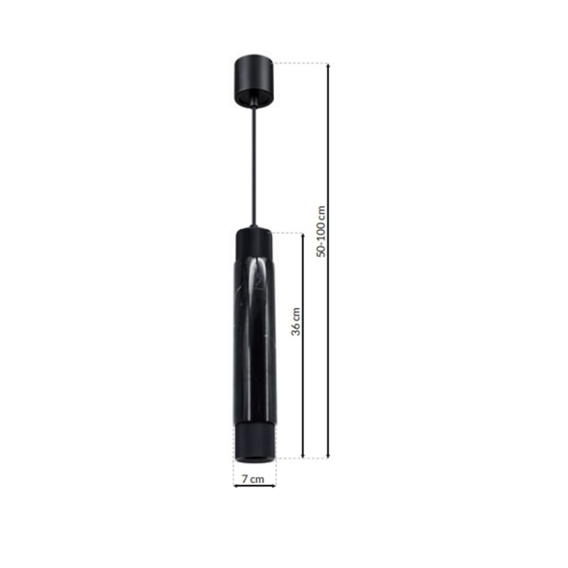 Lámpara colgante MARBLE BLACK 1xGU10 Lámpara colgante MARBLE BLACK 1xGU10