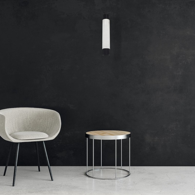 Lámpara colgante MARBLE WHITE/BLACK 1xGU10 Lámpara colgante MARBLE WHITE/BLACK 1xGU10