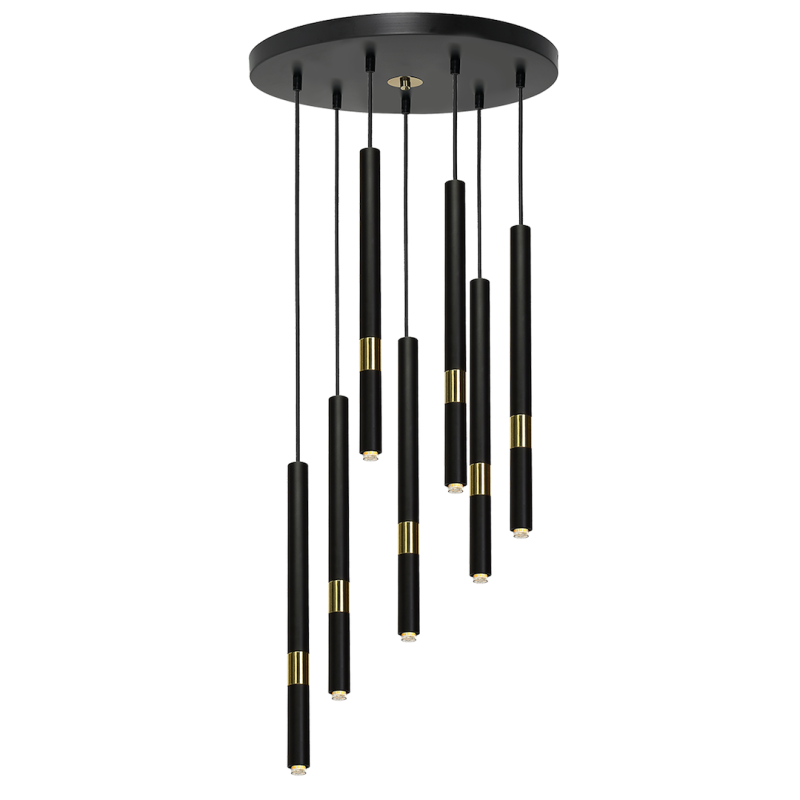 Lámpara colgante MONZA BLACK/GOLD 7xG9 8W Lámpara colgante MONZA BLACK/GOLD 7xG9 8W