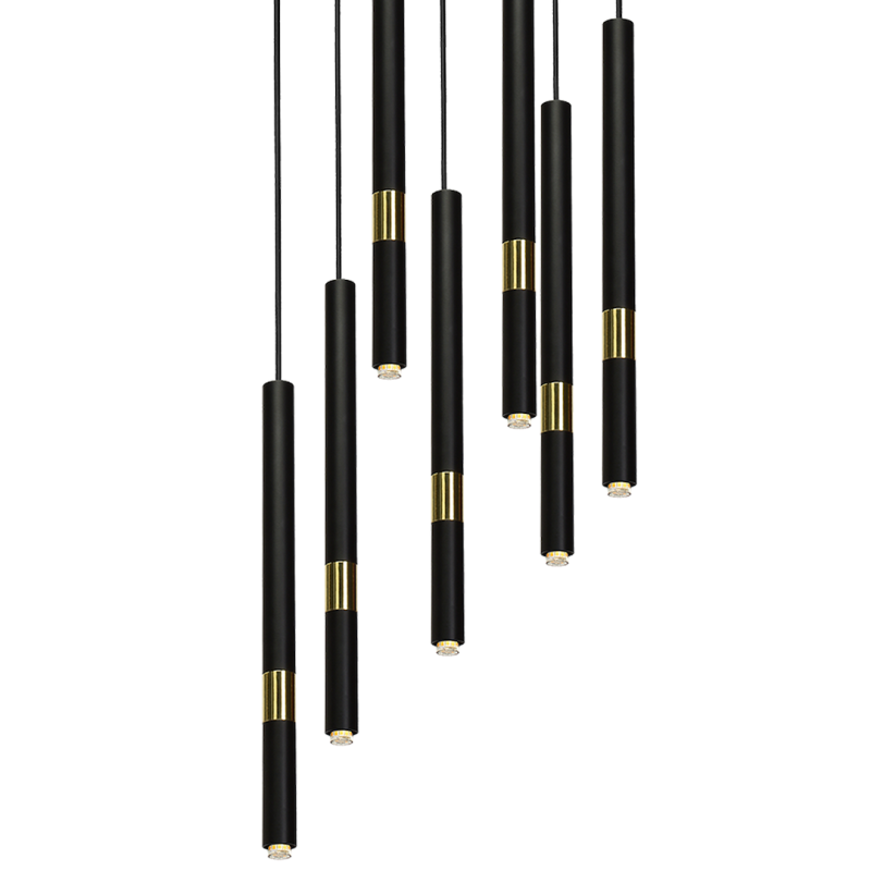 Lámpara colgante MONZA BLACK/GOLD 7xG9 8W Lámpara colgante MONZA BLACK/GOLD 7xG9 8W