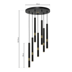 Lámpara colgante MONZA BLACK/GOLD 7xG9 8W Lámpara colgante MONZA BLACK/GOLD 7xG9 8W