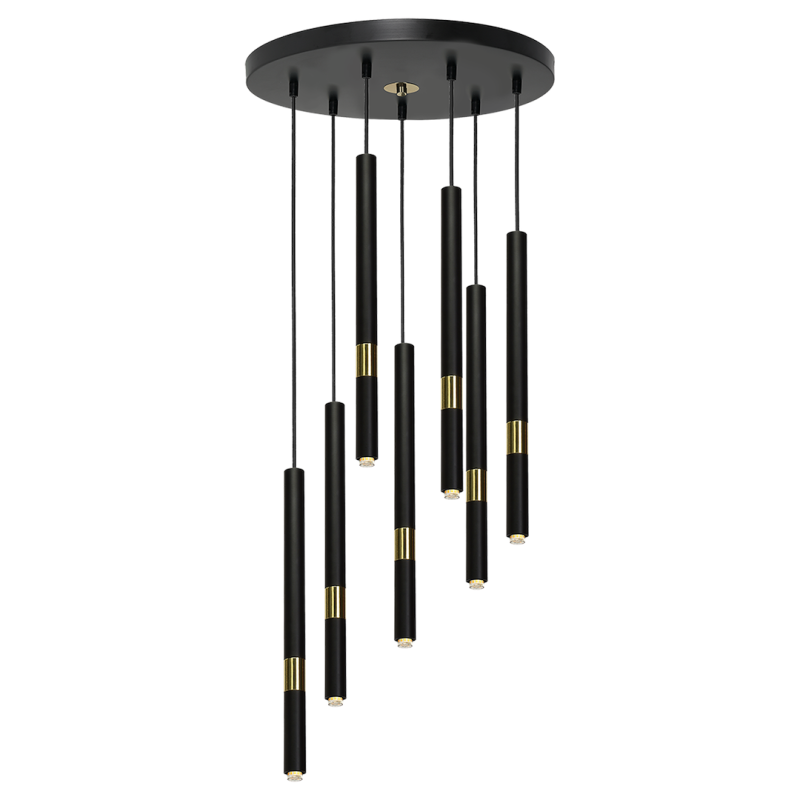 Lámpara colgante MONZA BLACK/GOLD 7xG9 8W Lámpara colgante MONZA BLACK/GOLD 7xG9 8W