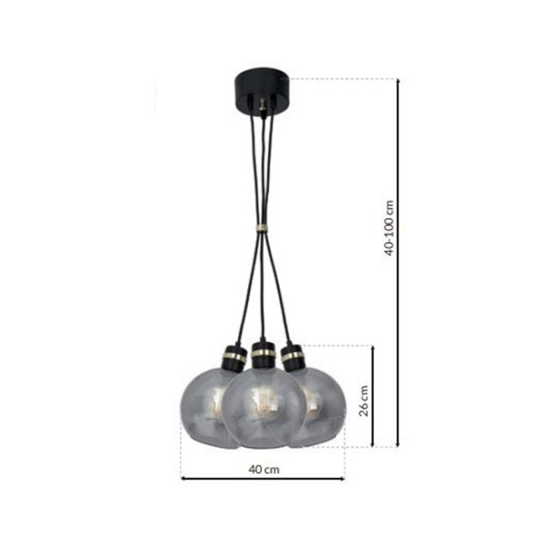 Підвісна лампа OMEGA BLACK/GOLD 3xE27 Підвісна лампа OMEGA BLACK/GOLD 3xE27