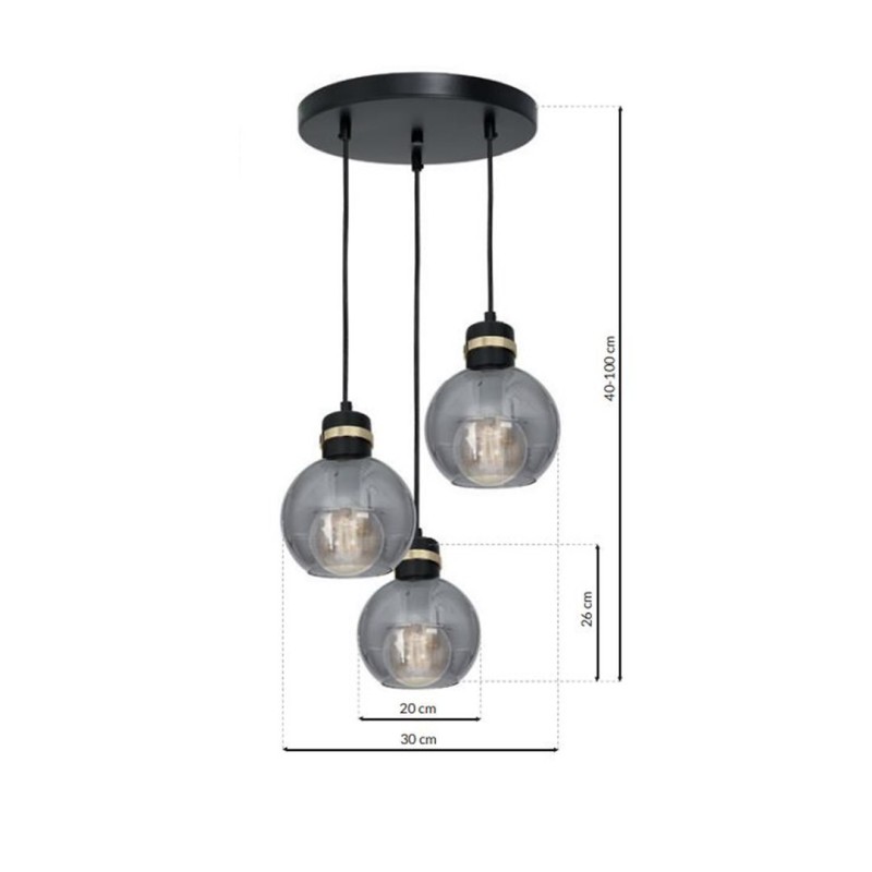 Підвісна лампа OMEGA BLACK/GOLD 3xE27 Підвісна лампа OMEGA BLACK/GOLD 3xE27