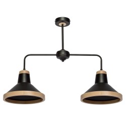 Deckenleuchte SALMA BLACK / WOOD 2xE27
