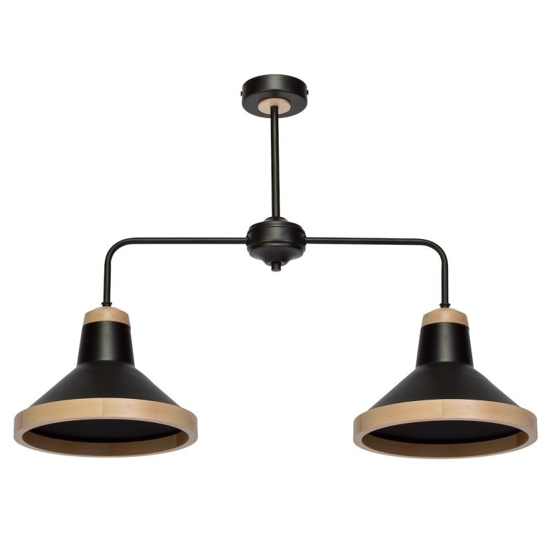 Deckenleuchte SALMA BLACK / WOOD 2xE27