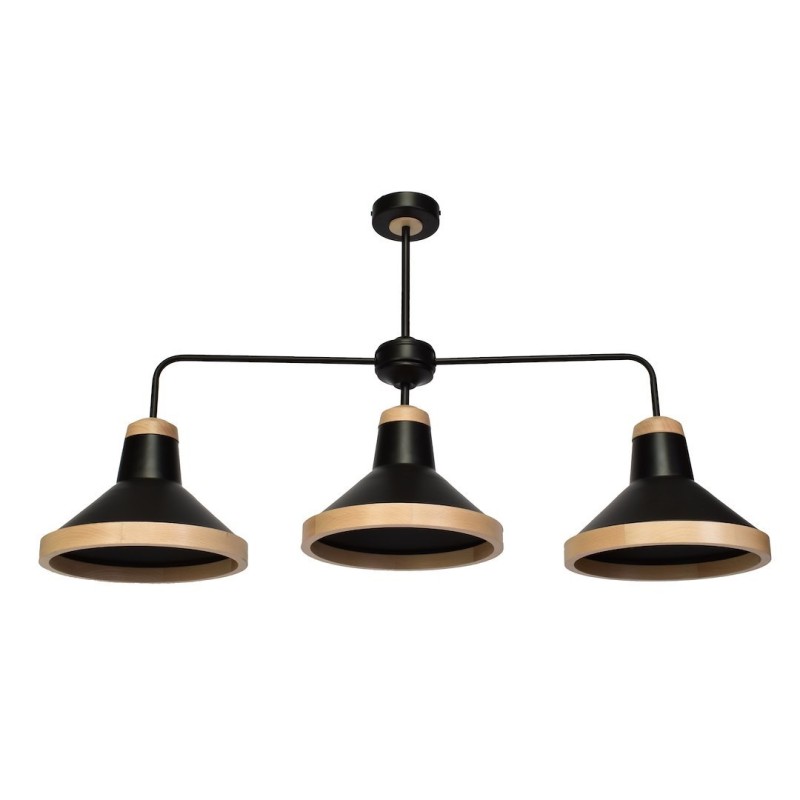 Ceiling lamp SALMA BLACK / WOOD 3xE27 Ceiling lamp SALMA BLACK / WOOD 3xE27