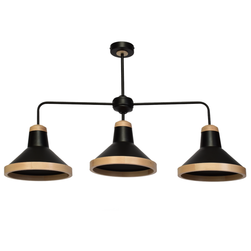SALMA BLACK / WOOD Ceiling Lamp 3xE27 SALMA BLACK / WOOD Ceiling Lamp 3xE27