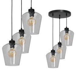 SANTIAGO CLEAR hanging lamp 3xE27