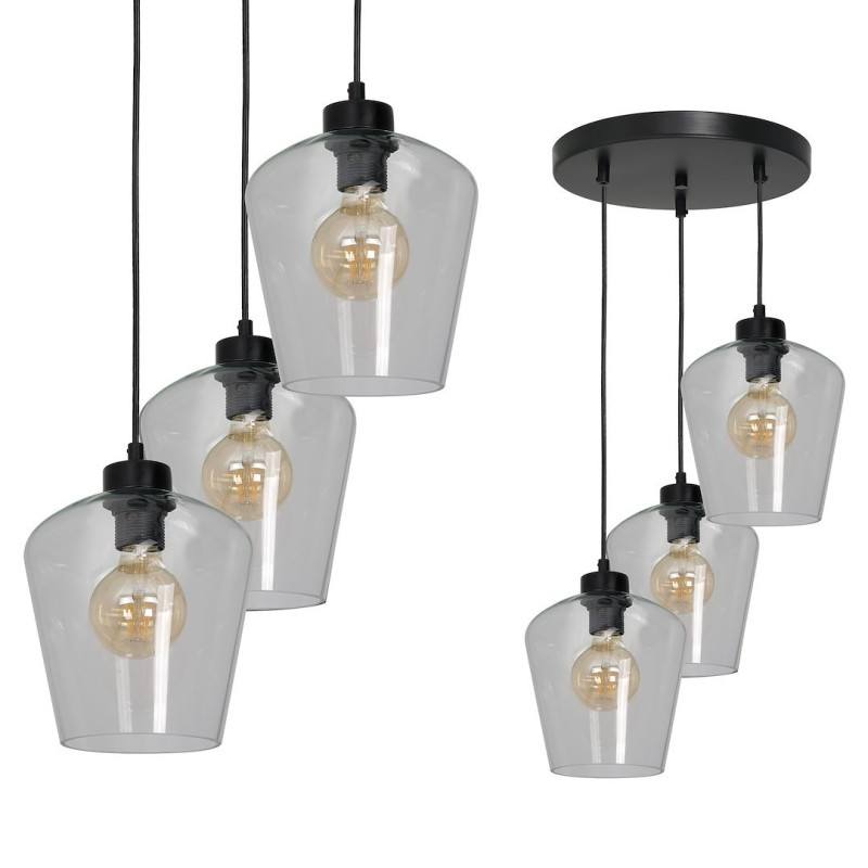 SANTIAGO CLEAR hanging lamp 3xE27