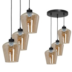 SANTIAGO AMBER Pendant Lamp 3xE27