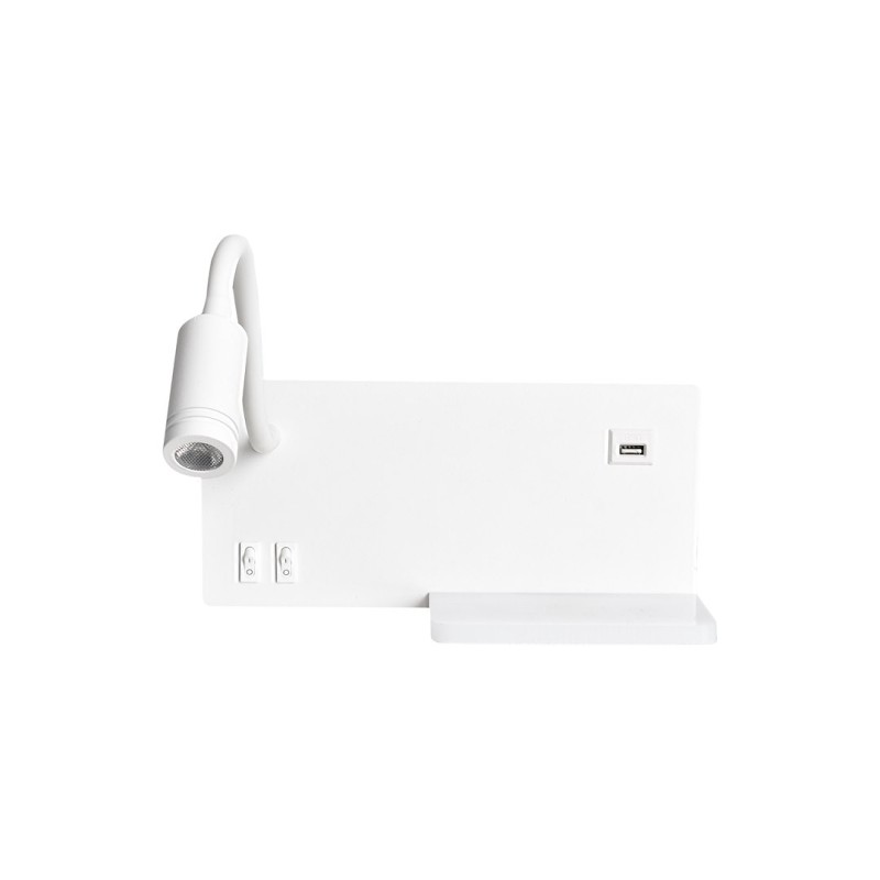 Lámpara de noche con estante Shelf Led 4W+5W+2W izquierda Blanco