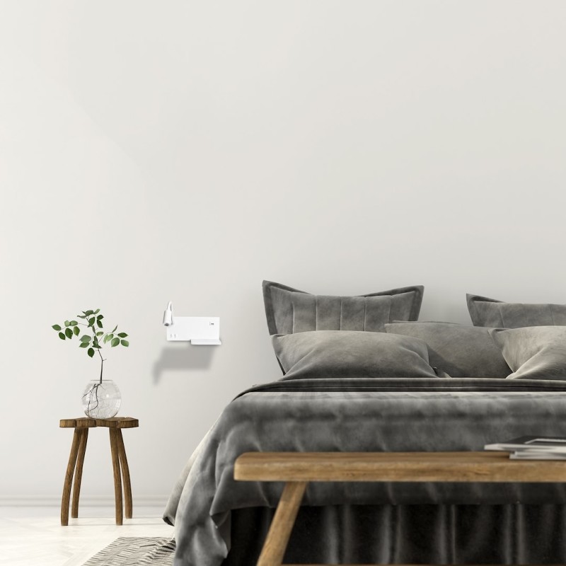 Night lamp with shelf Shelf Led 4W+5W+2W left White Night lamp with shelf Shelf Led 4W+5W+2W left White