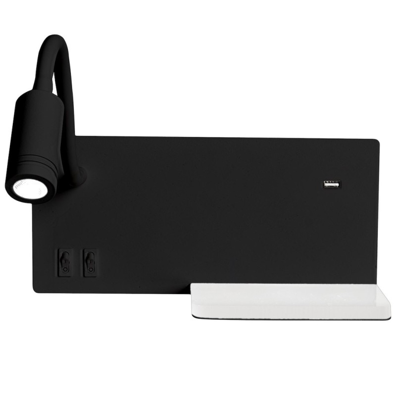 Night lamp with shelf SHELF BLACK LED 4W+5W+2W Night lamp with shelf SHELF BLACK LED 4W+5W+2W
