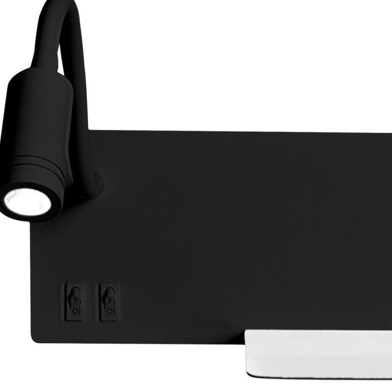 Night lamp with shelf SHELF BLACK LED 4W+5W+2W Night lamp with shelf SHELF BLACK LED 4W+5W+2W