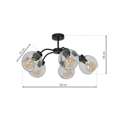 SOFIA CLEAR ceiling lamp 5xE27