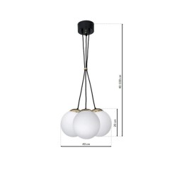Lampa wisząca SPARTA BLACK / GOLD 3xE14 Lampa wisząca SPARTA BLACK / GOLD 3xE14