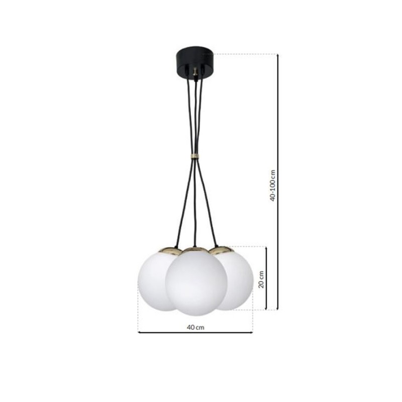 Lampa wisząca SPARTA BLACK / GOLD 3xE14 Lampa wisząca SPARTA BLACK / GOLD 3xE14