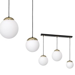 Hängelampe SPARTA SCHWARZ / GOLD 3xE14