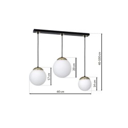 Lampa wisząca SPARTA BLACK / GOLD 3xE14 Lampa wisząca SPARTA BLACK / GOLD 3xE14