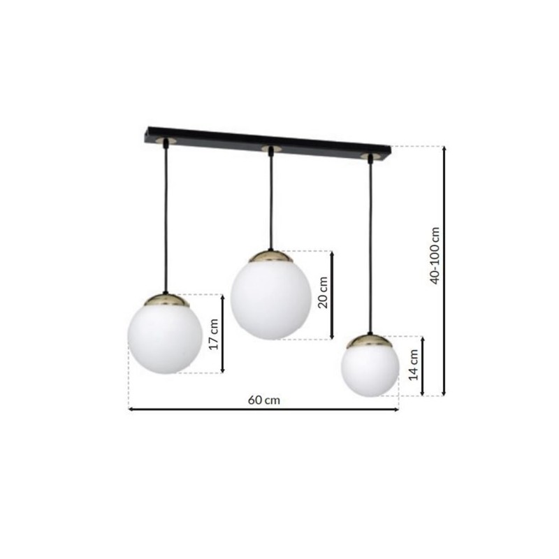 Lampa wisząca SPARTA BLACK / GOLD 3xE14 Lampa wisząca SPARTA BLACK / GOLD 3xE14