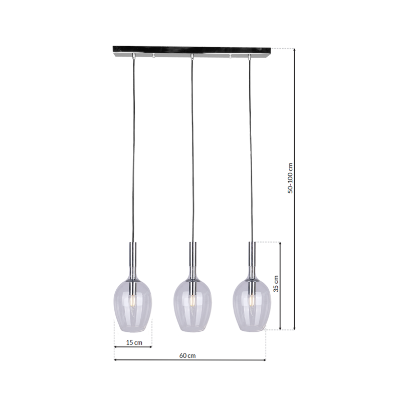 Lampa wisząca TANGO CLEAR 3xE14 Lampa wisząca TANGO CLEAR 3xE14
