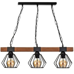 ULF BLACK/WOOD Pendant Lamp 3xE27 ULF BLACK/WOOD Pendant Lamp 3xE27