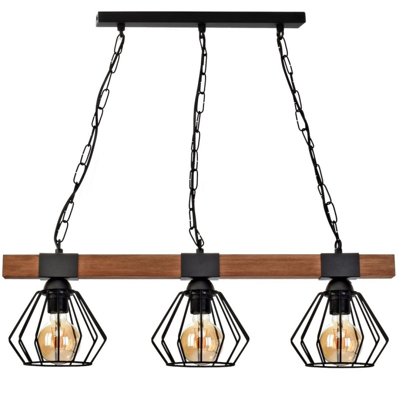 ULF BLACK/WOOD Pendant Lamp 3xE27 ULF BLACK/WOOD Pendant Lamp 3xE27