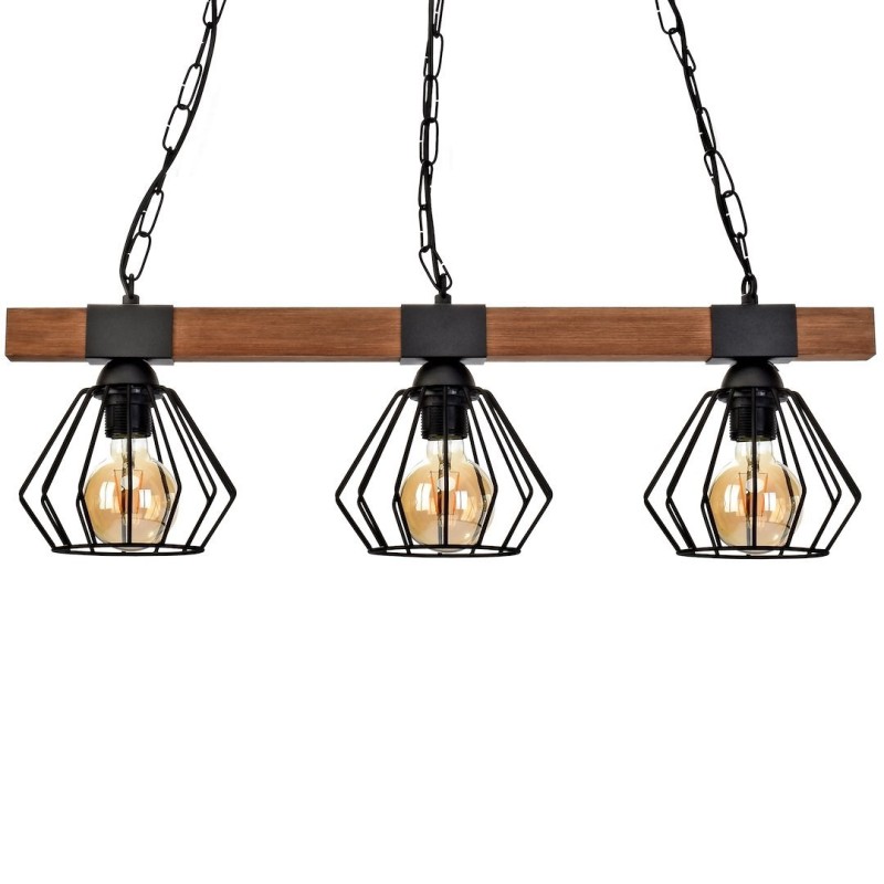 ULF BLACK/WOOD Pendant Lamp 3xE27 ULF BLACK/WOOD Pendant Lamp 3xE27