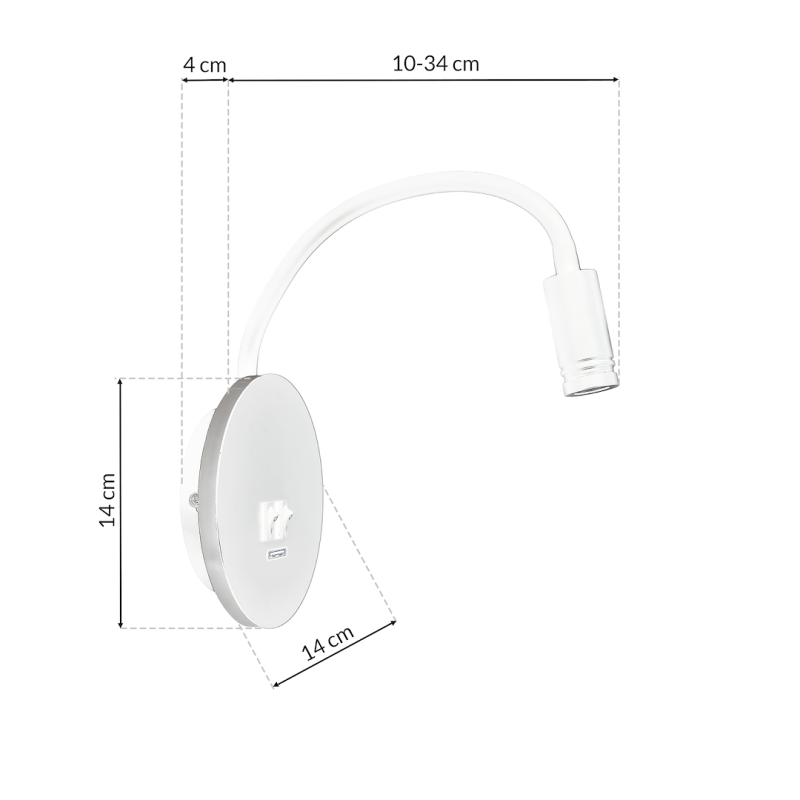 Lampka nocna Base 8W+2W Biały Lampka nocna Base 8W+2W Biały